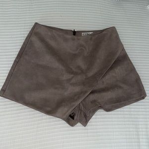 Suede asymmetrical Skort